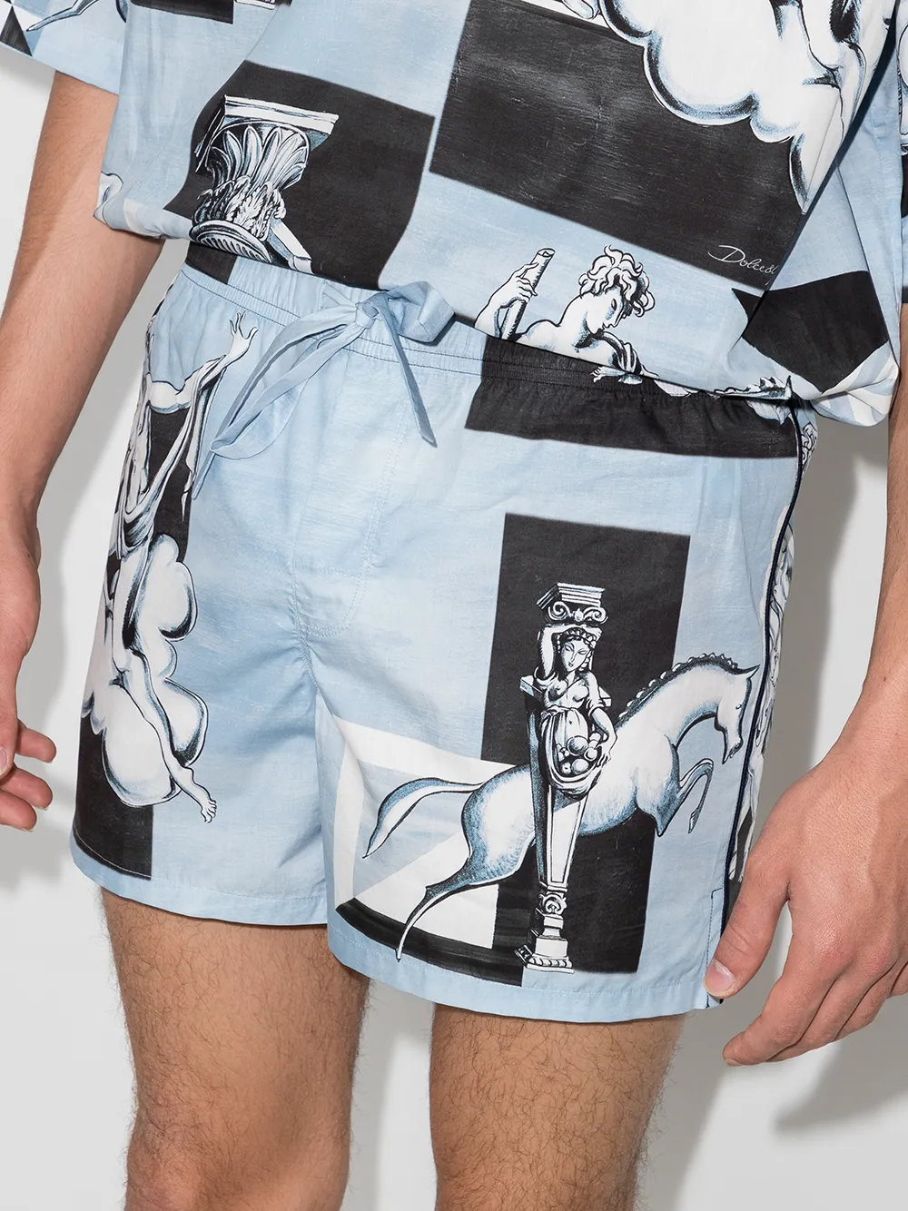 фото Dolce & gabbana спортивные шорты с принтом majolica