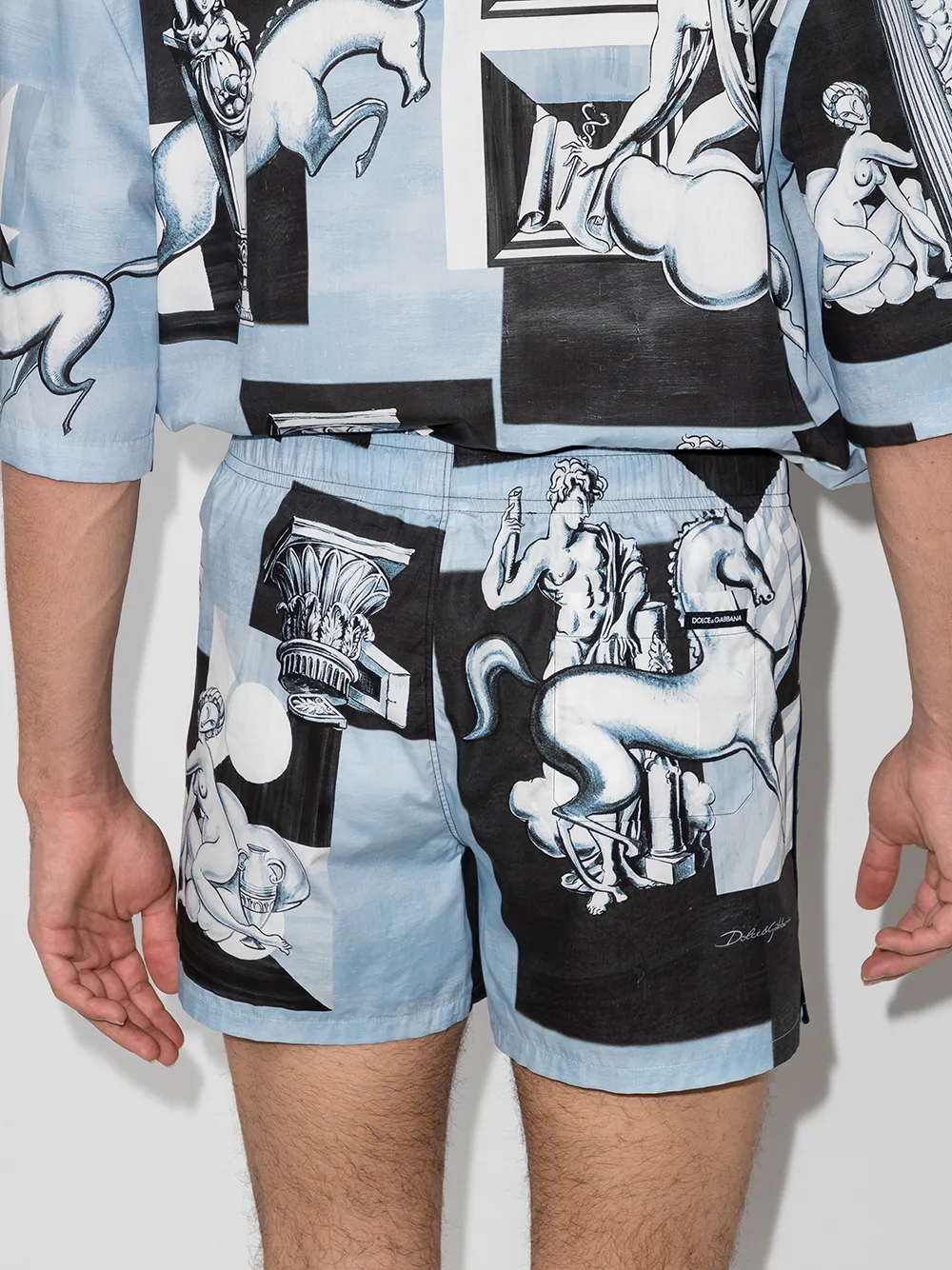 фото Dolce & gabbana спортивные шорты с принтом majolica