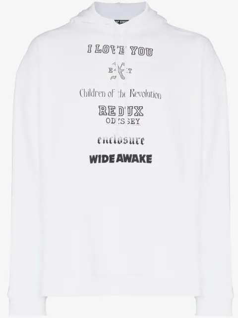 Raf Simons Moletom com capuz e estampa no busto 