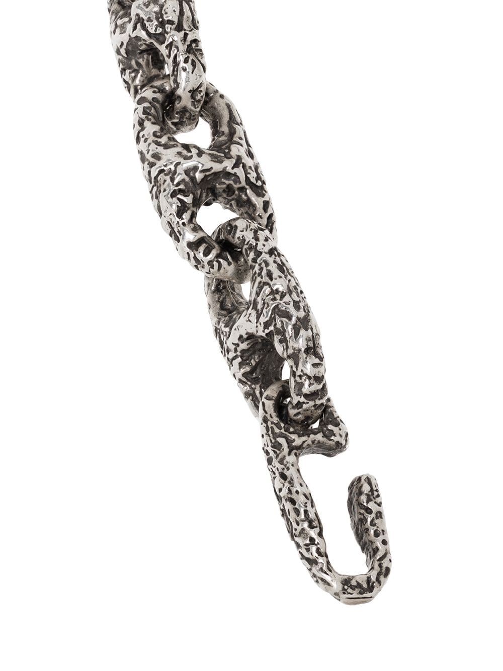 Shop M Cohen Hammered Chain-link Bracelet In Silver