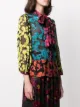 Alice+Olivia Jeannie pussy-bow flocked blouse