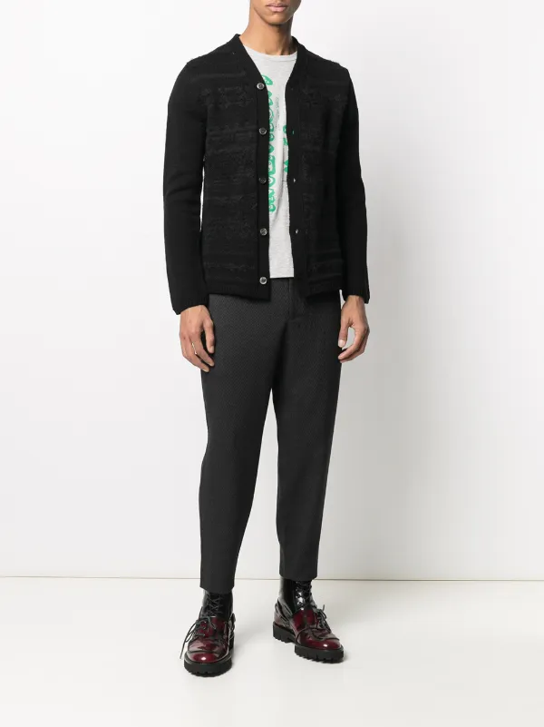 Shop Comme Des Garcons Homme Deux Striped Texture Tailored Trousers With Express Delivery Worldarchitecturefestival