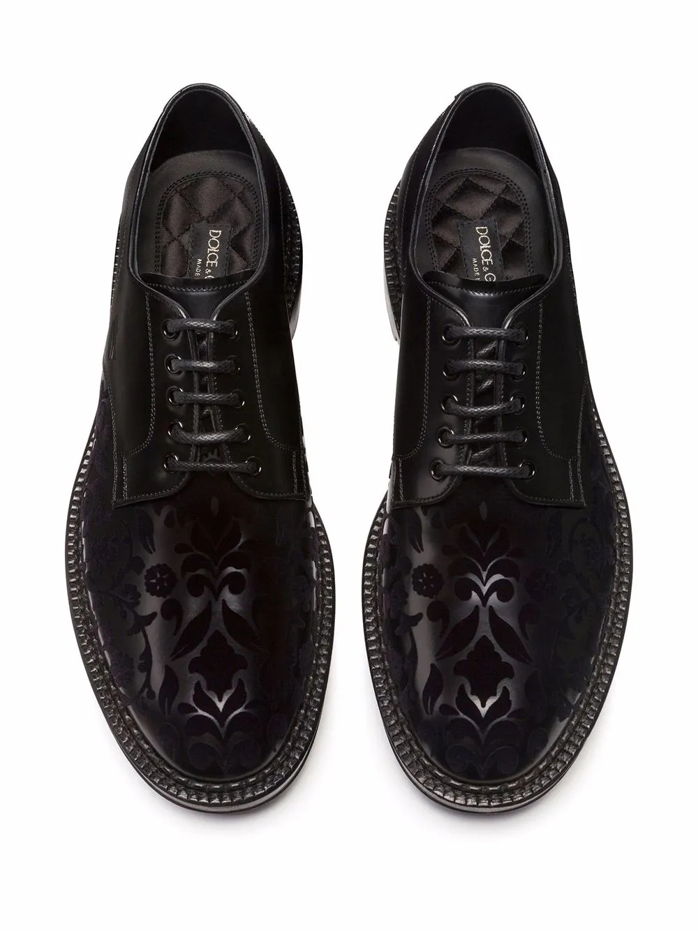 Dolce & Gabbana Derby schoenen met jacquard Zwart