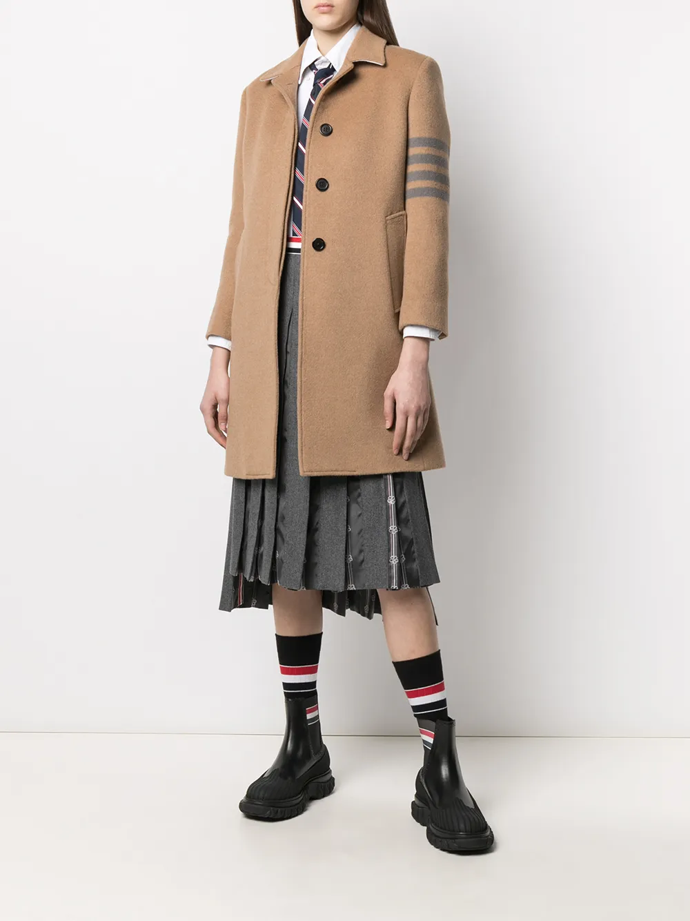 фото Thom browne пальто строгого кроя с полосками 4-bar