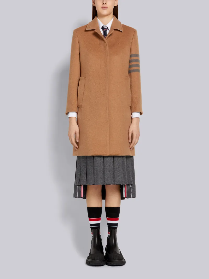 Coat Weight Camel Hair Engineered 4-Bar Narrow Shoulder Bal Collar 