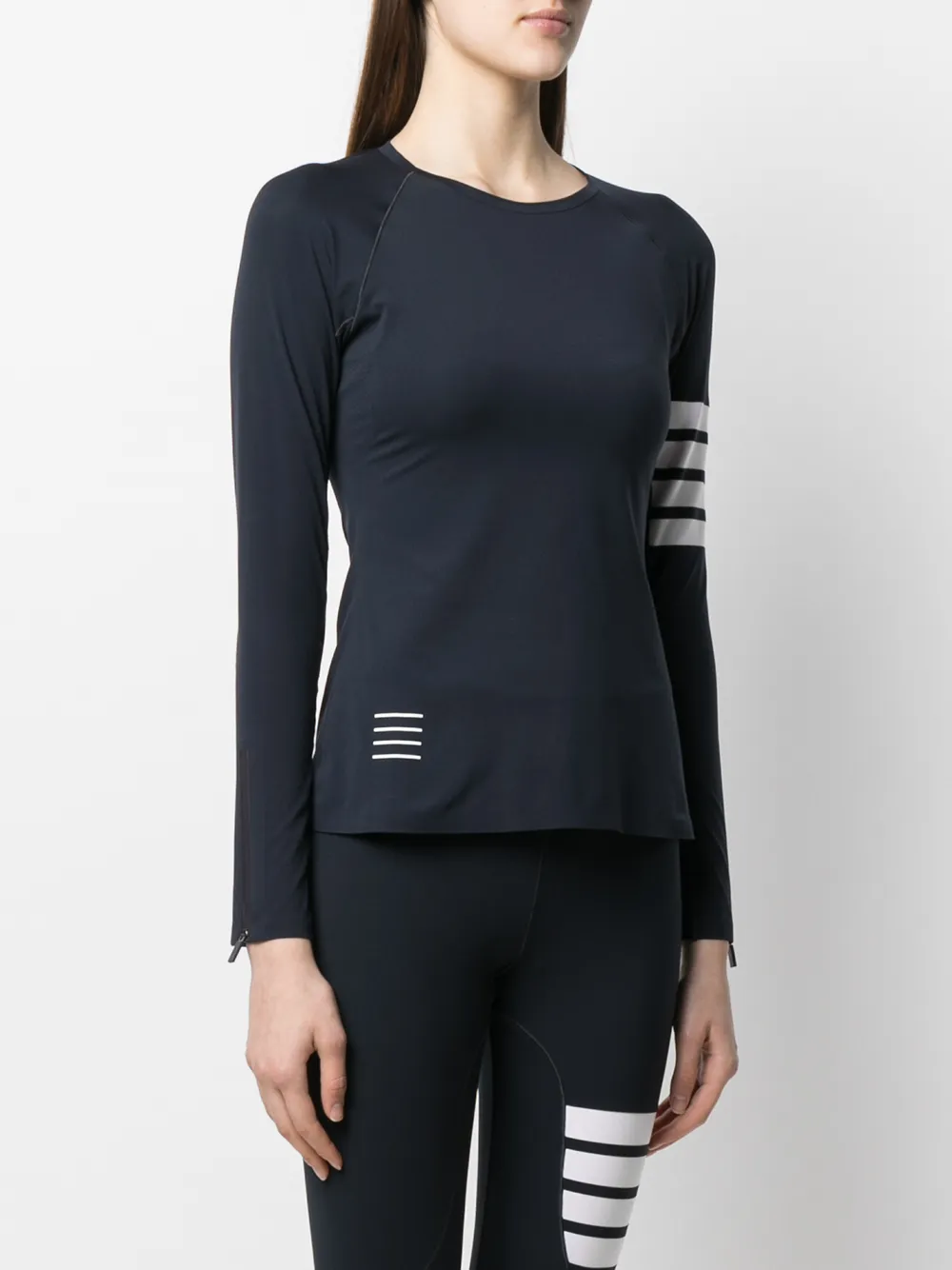 Shop Thom Browne 4-bar Compression Long Sleeve Top In Blue