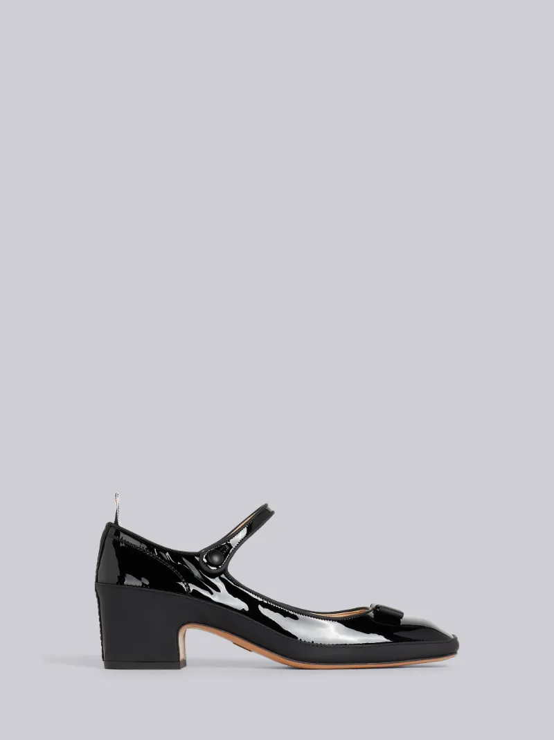 Black Soft Patent Leather 40mm Block 