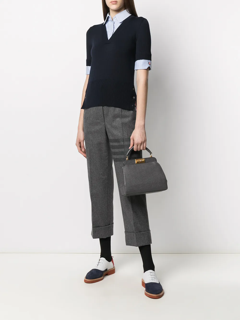 Shop Thom Browne Small Doctor Tote Bag In Grey