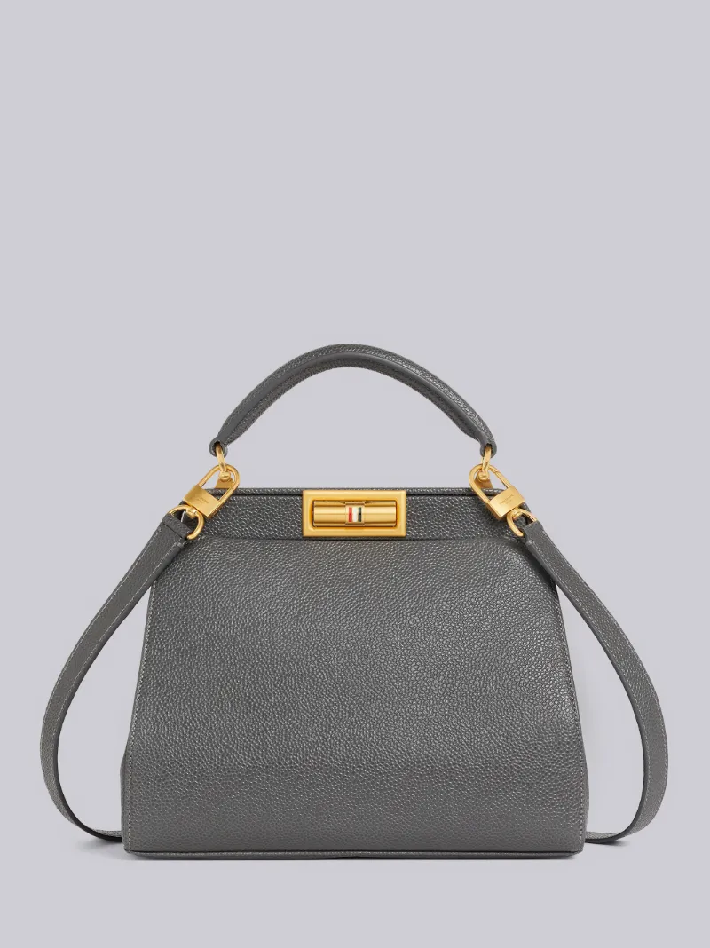 Dark Grey Pebble Grain Leather Small
