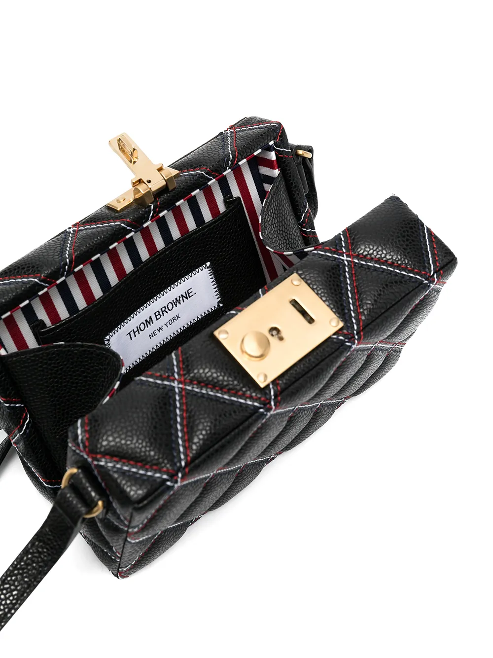 фото Thom browne стеганая мини-сумка на плечо trunk