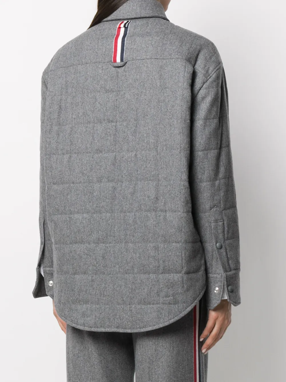 Shop Thom Browne Oversized Padded Shirt Jacket In Grau