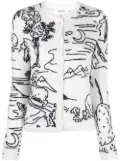 Thom Browne patterned intarsia-knit cardigan - White