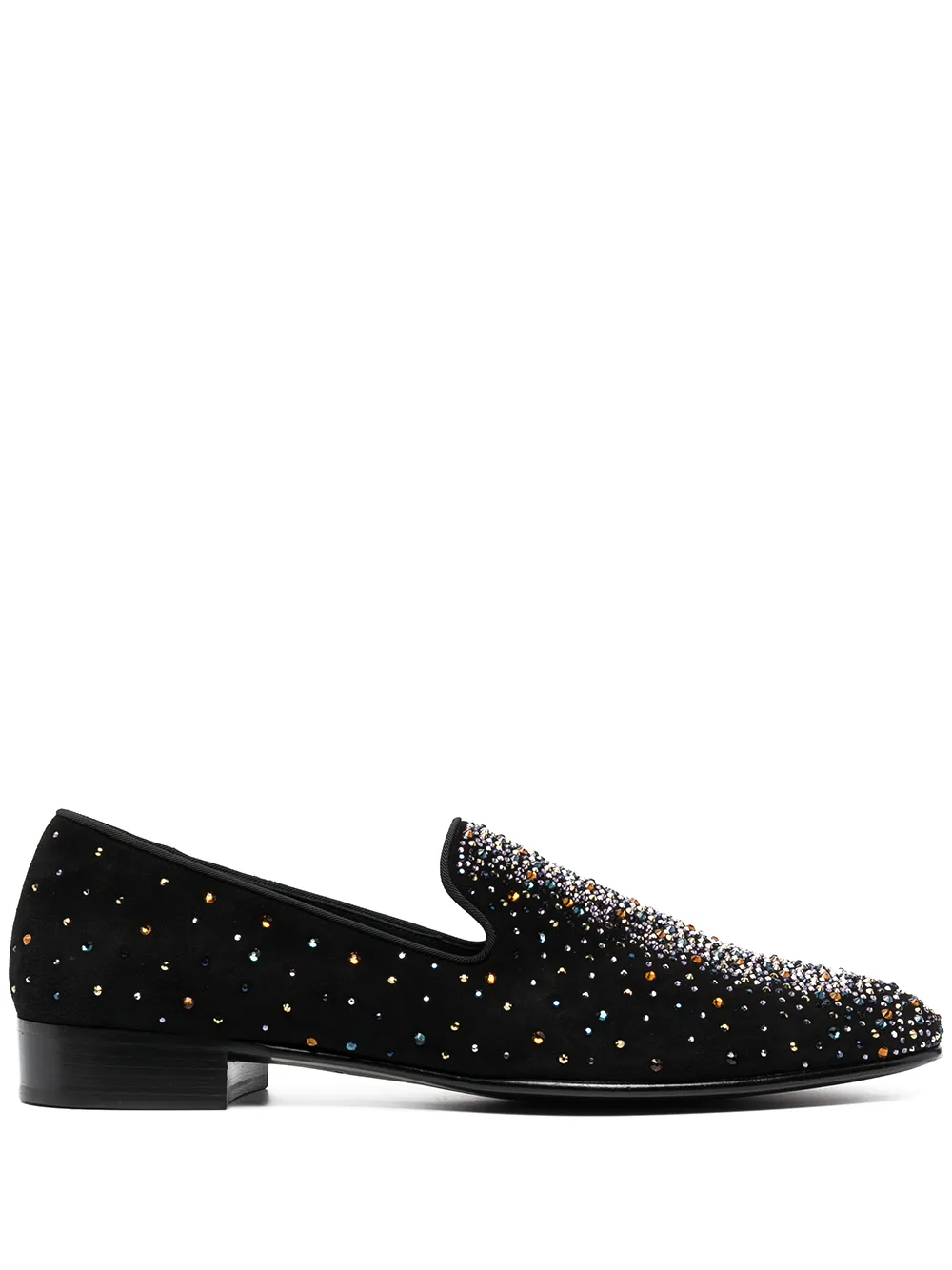 

Giuseppe Zanotti mocasines con apliques de cristales - Negro