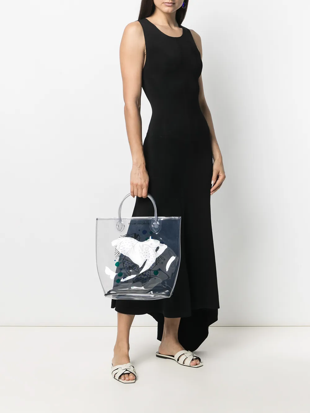 10 CORSO COMO small carp-print transparent tote bag | Image 2