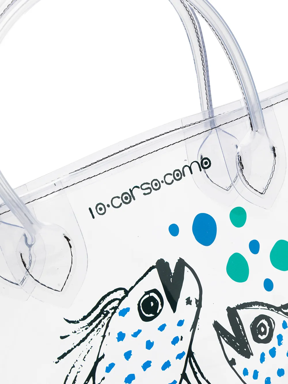 10 Corso Como Small Carp-print Transparent Tote Bag In Neutrals