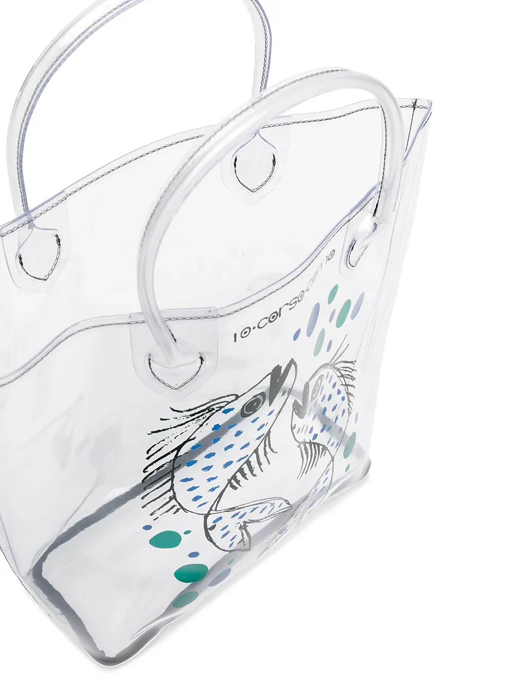 10 Corso Como Small Carp-print Transparent Tote Bag In Neutrals
