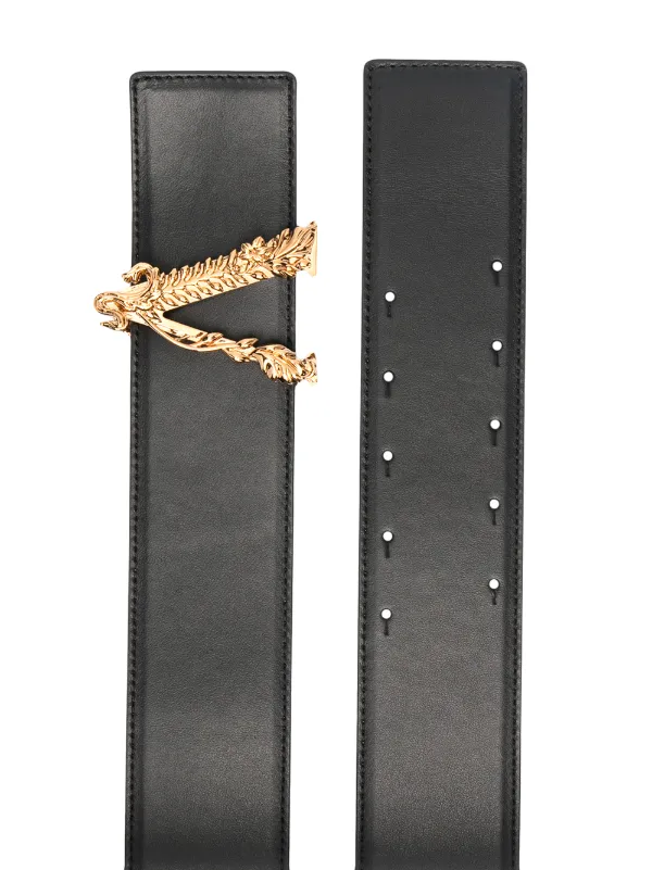 Virtus Leather Belt in White - Versace