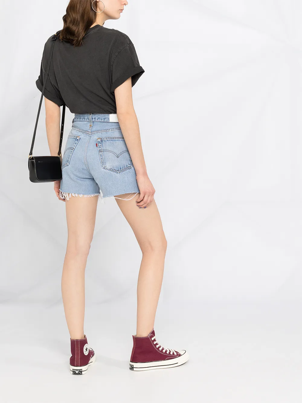 Levi's 501 high rise shorts discount with raw edge