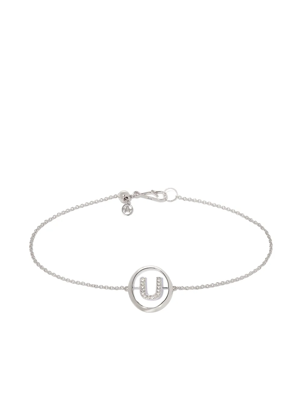 Annoushka pulsera Initial U en oro blanco de 18kt con diamantes - Plateado
