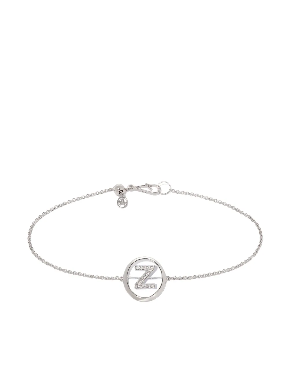 ANNOUSHKA 18KT WHITE GOLD DIAMOND INITIAL Z BRACELET