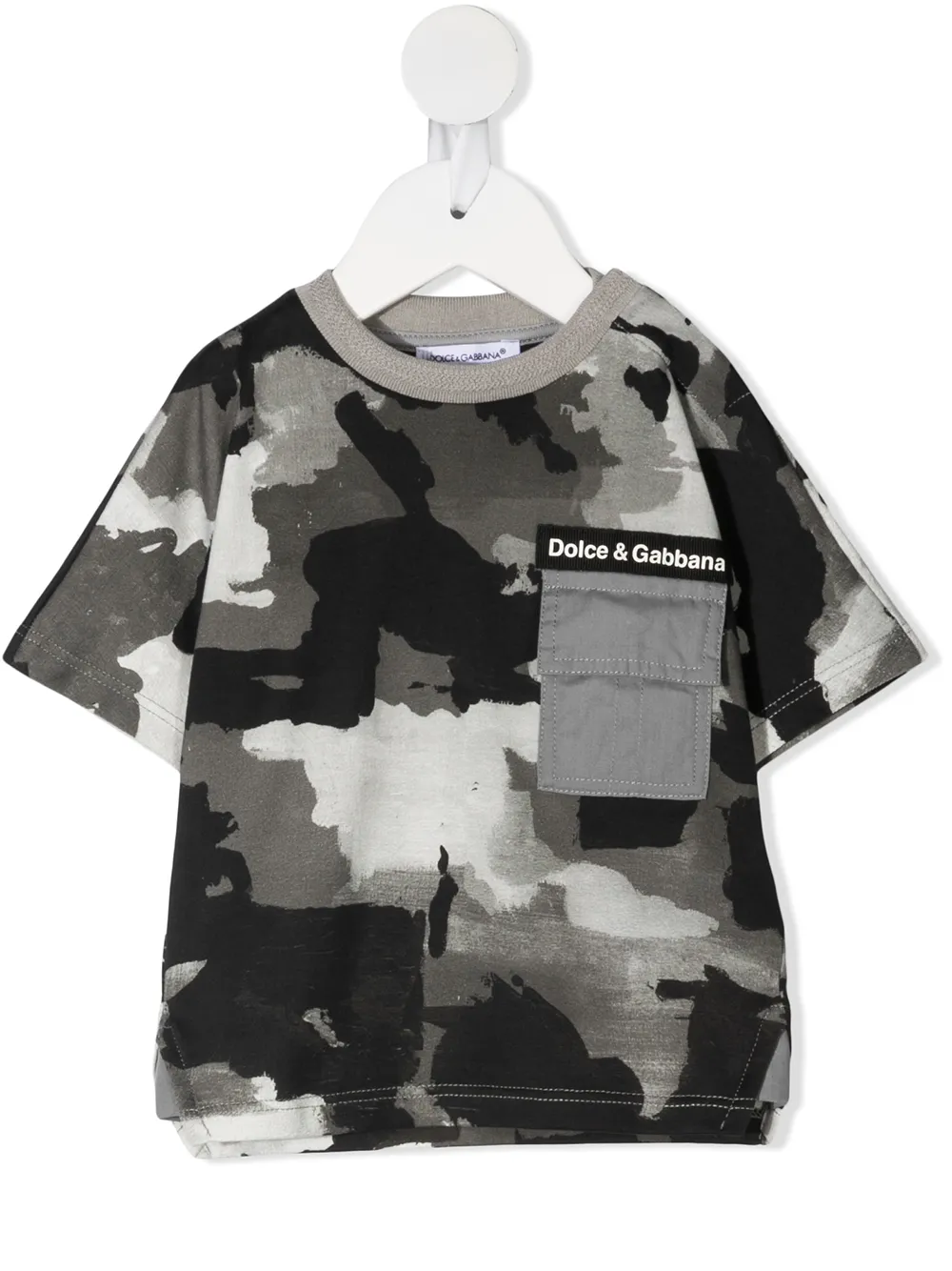 

Dolce & Gabbana Kids playera con estampado militar - Negro