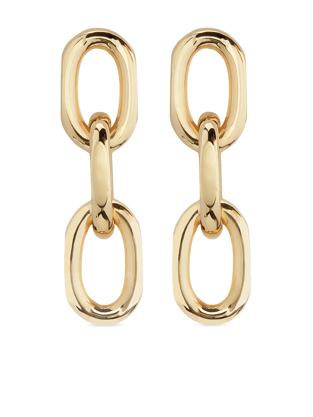 Monica Vinader Gold-plated Vermeil Silver Alta Capture Mini Link Earrings In Gold