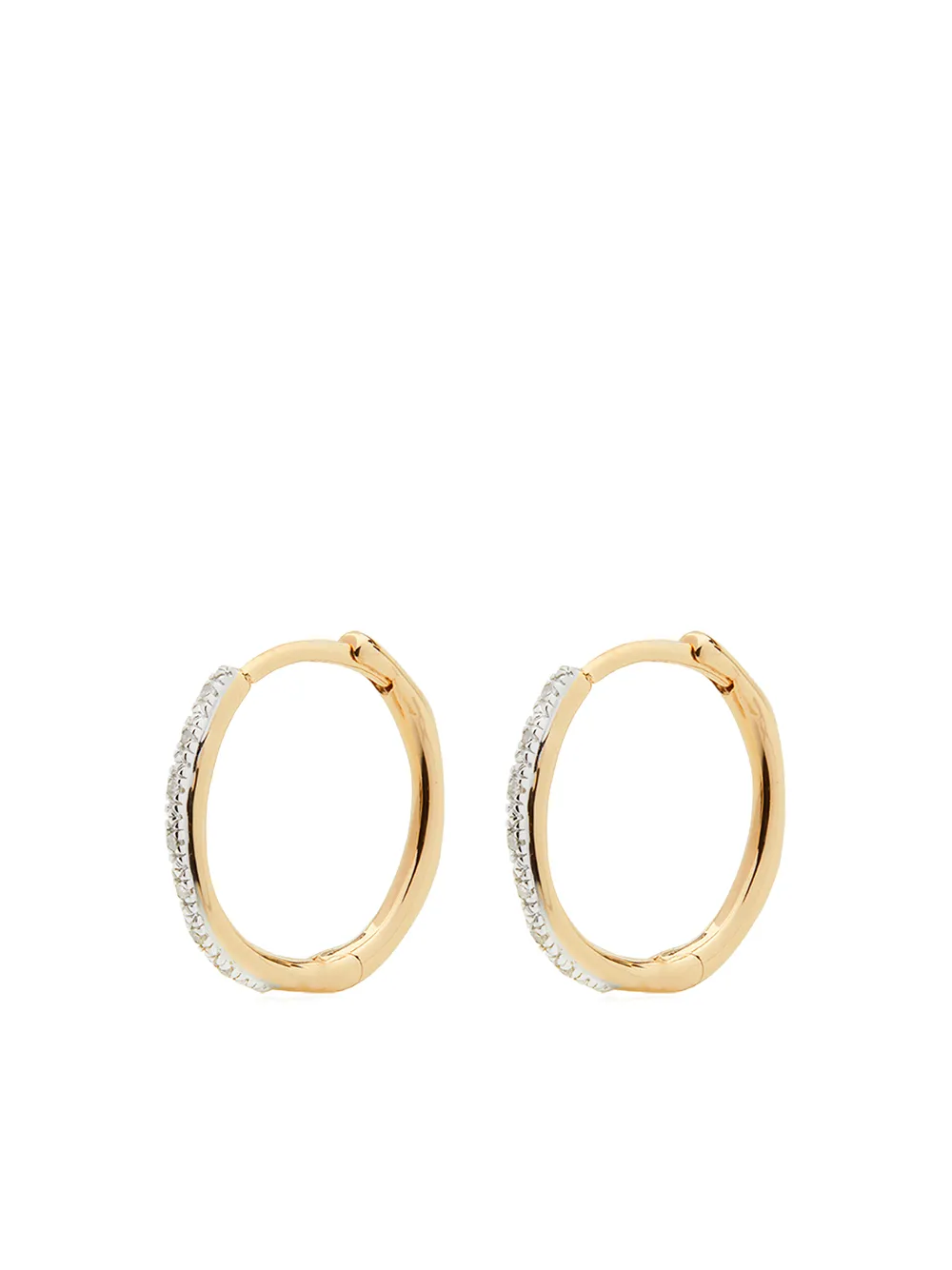 Monica Vinader 18kt Gold Vermeil Riva Wave Hoop Diamond Earrings