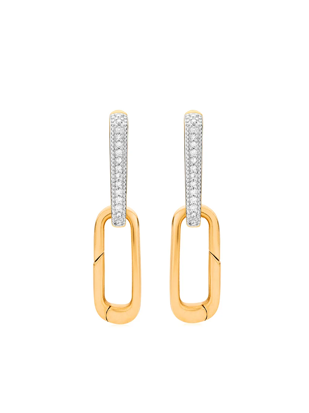 Shop Monica Vinader 18kt Gold Vermeil Alta Capture Charm Diamond Earrings