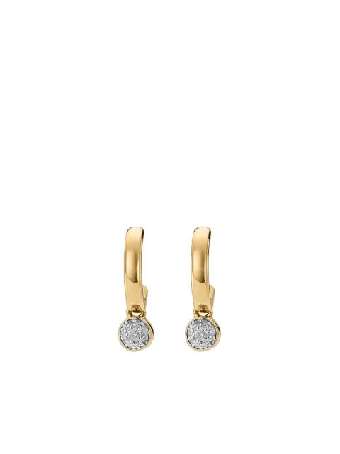 Monica Vinader Par de brincos Fiji Tiny Button Huggie de ouro 18k