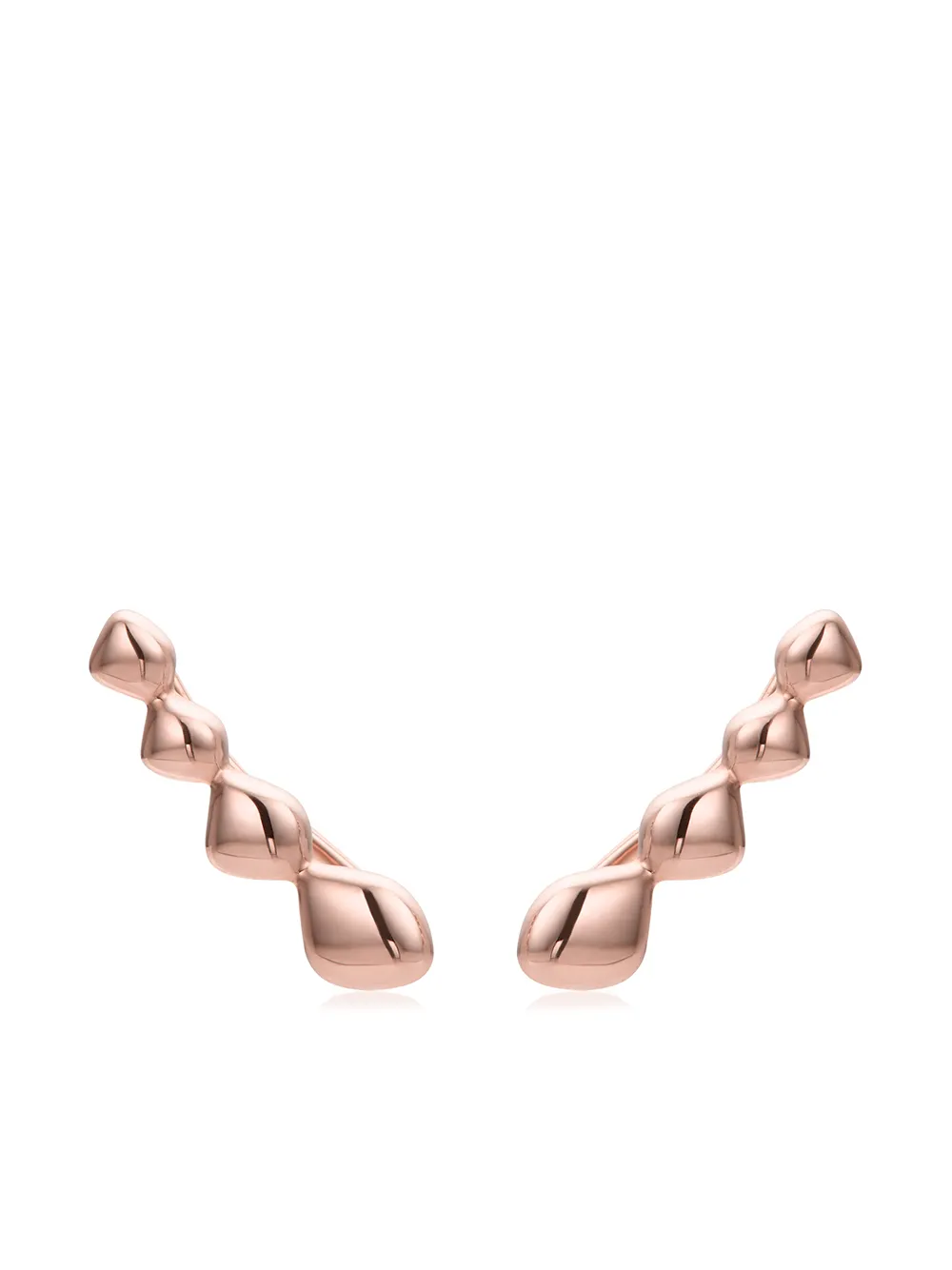 Monica Vinader Nura Teardrop Climber 18ct Rose Gold-plated Vermeil Sterling Silver Earrings In Pink