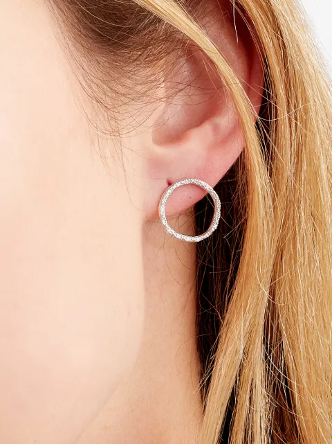 Monica vinader riva diamond circle stud earrings clearance