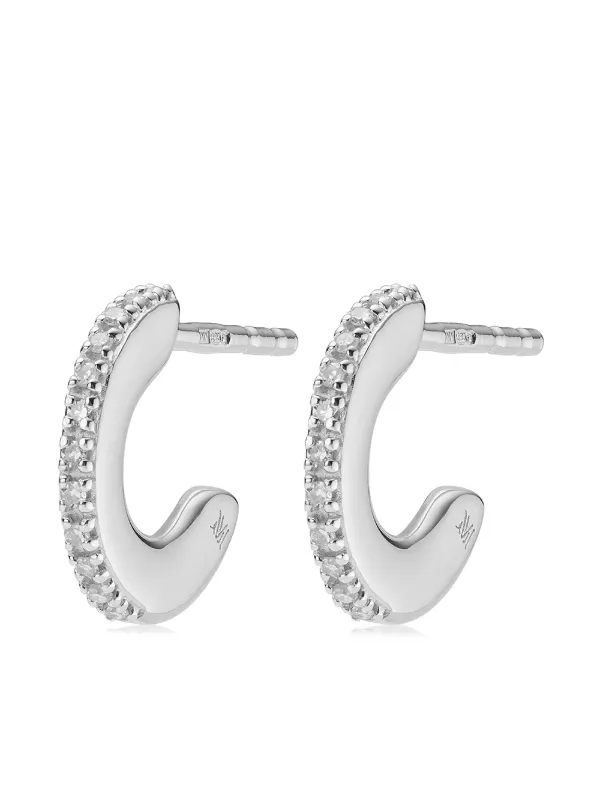 Monica Vinader Fiji Small Skinny Hoop Diamond Earrings Farfetch