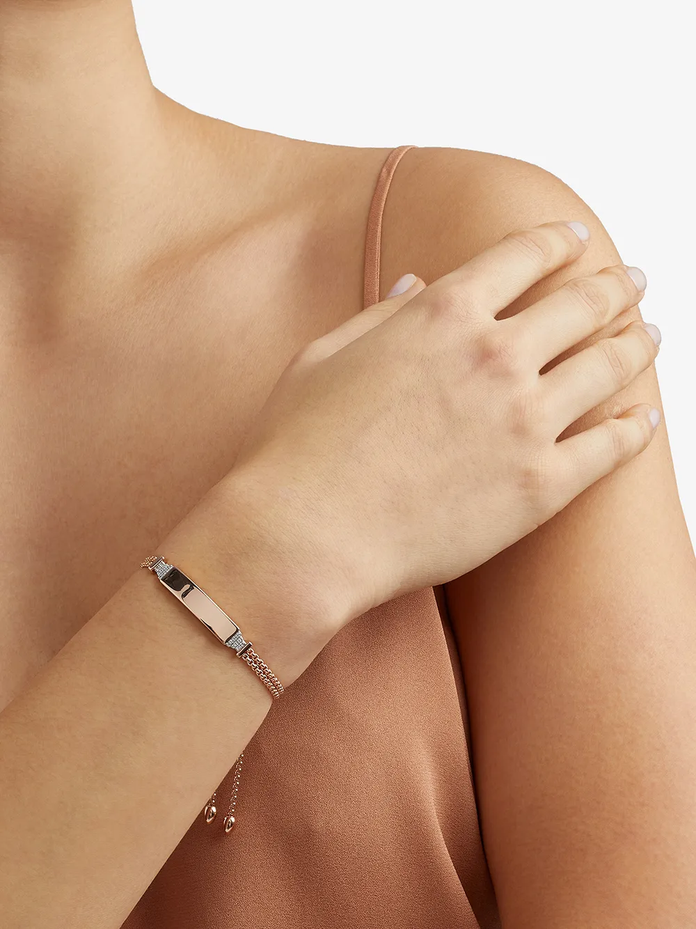 Monica Vinader 18kt roségouden armband - Roze