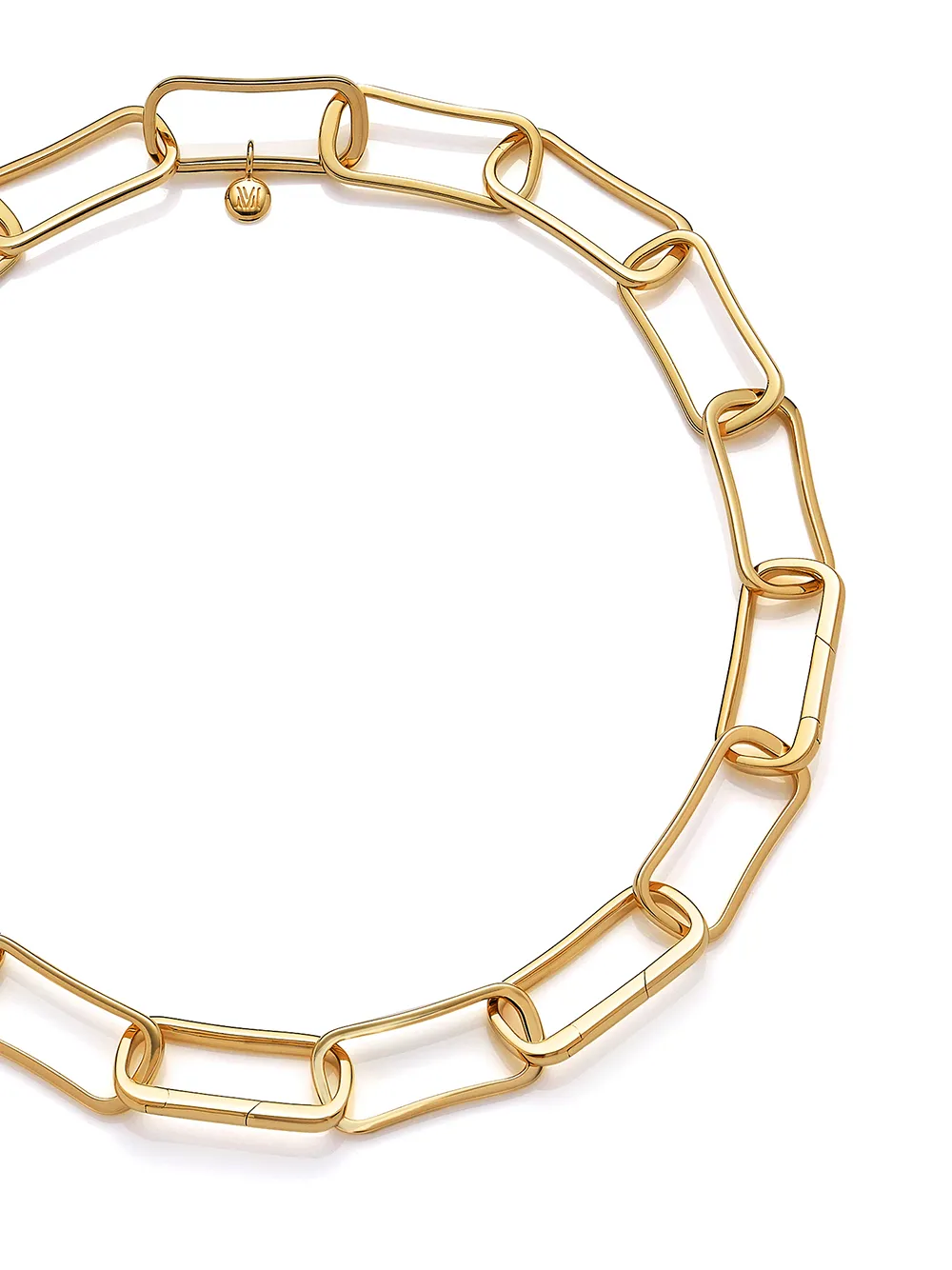 Monica Vinader Chunky schakelhalsketting - Goud