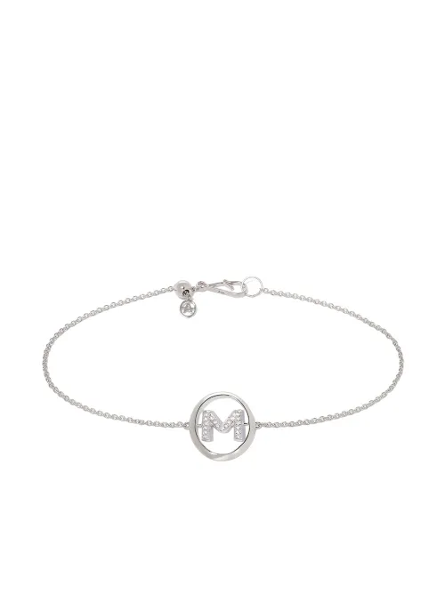Bracelet en or blanc 18ct à initiale M ornée de diamants - Annoushka - Modalova