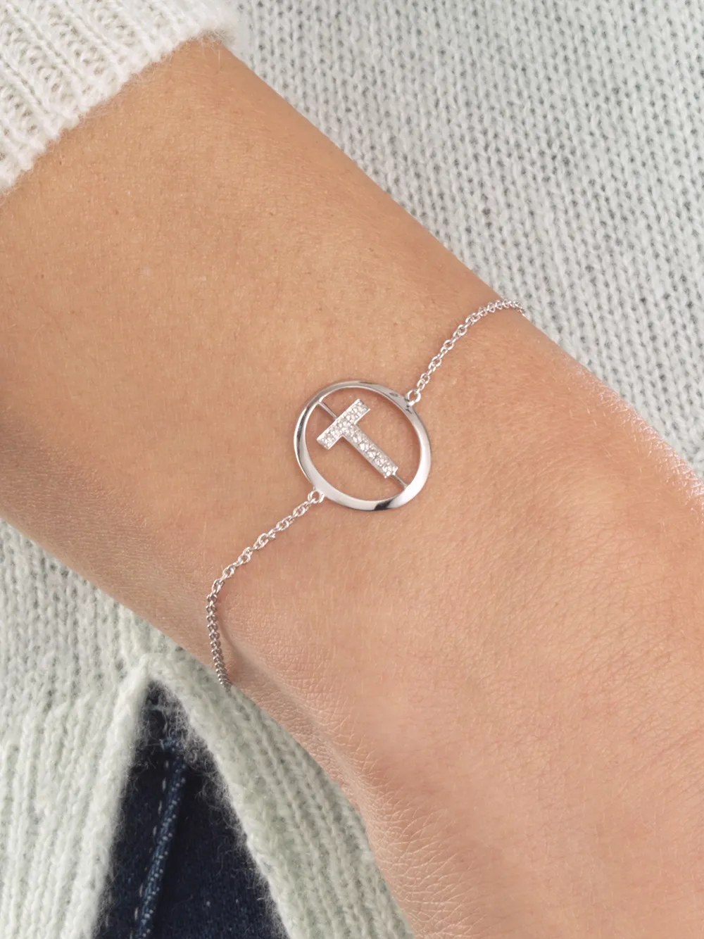 Annoushka Armband met letter T - Zilver