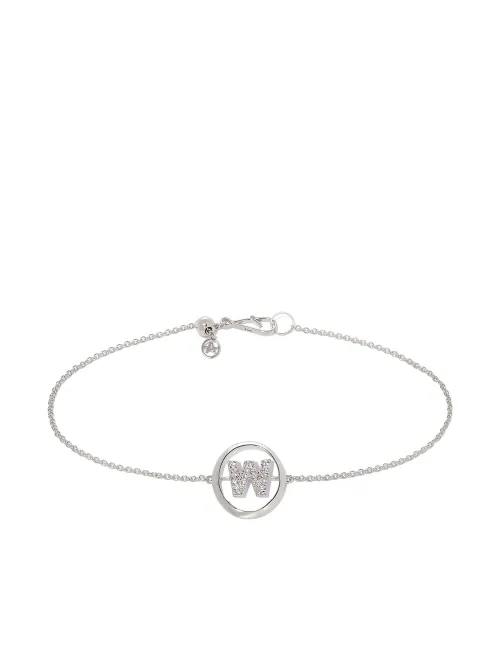 Bracelet en or blanc 18ct à initiale W ornée de diamants - Annoushka - Modalova