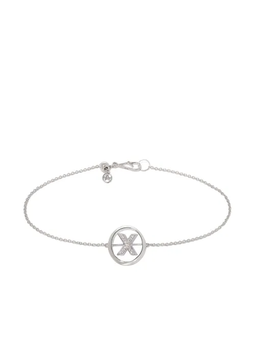 Bracelet en or blanc 18ct à initiale X ornée de diamants - Annoushka - Modalova