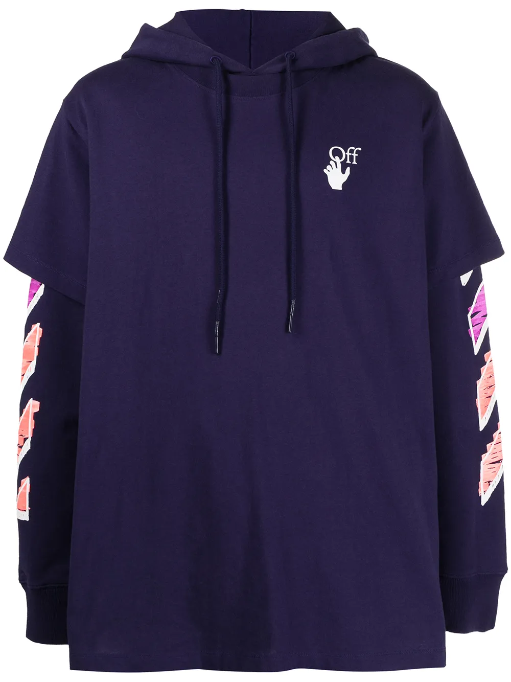 Click to view more detailed imagery on our partner's website Off-white Marker Arrows Layered Hoodie In Purple