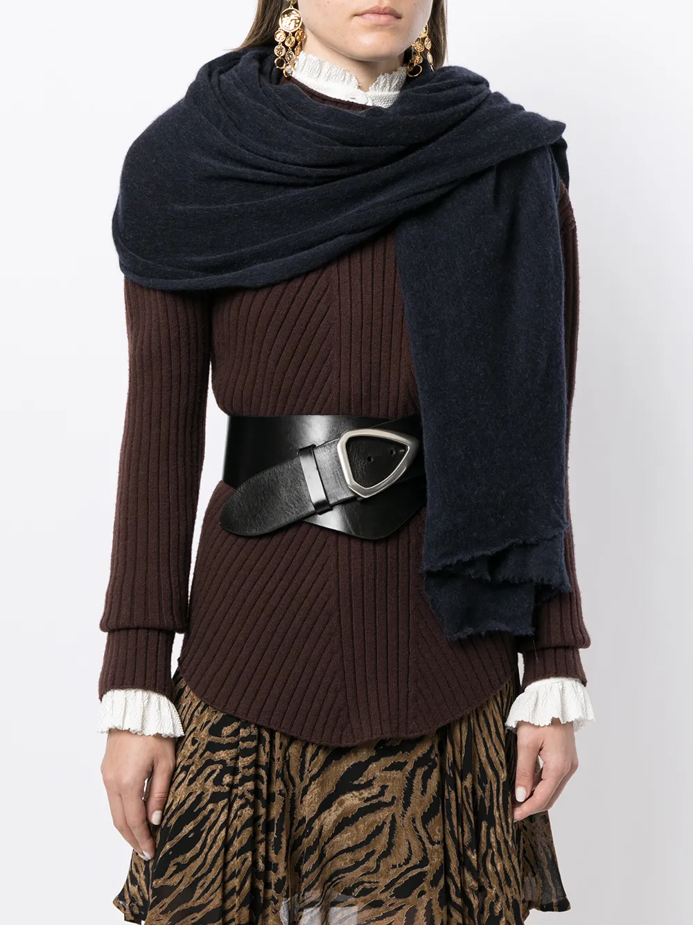 ISABEL MARANT Brede sjaal - Blauw