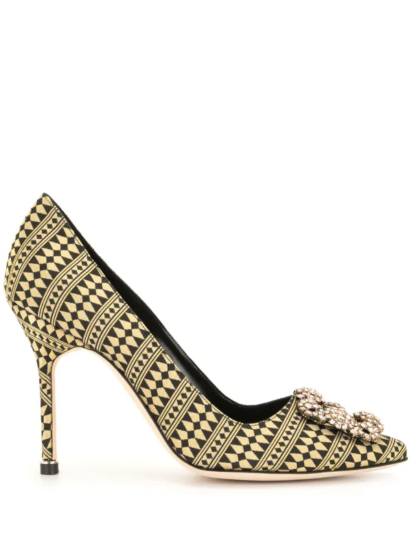 manolo blahnik gold heels