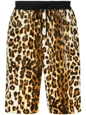 leopard print running shorts