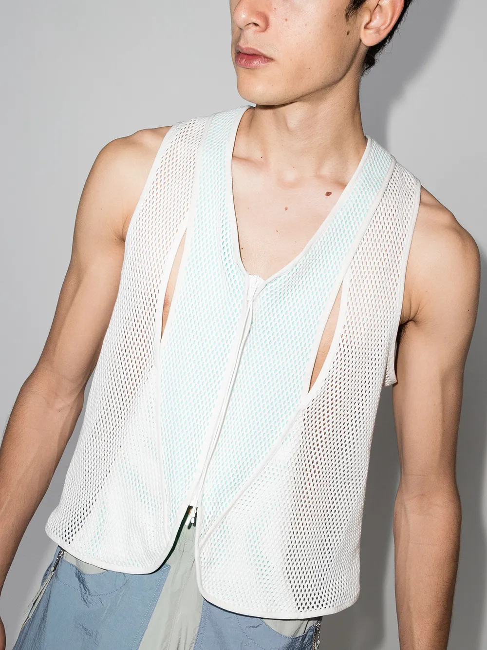 Saul Nash Gilet met mesh - Wit