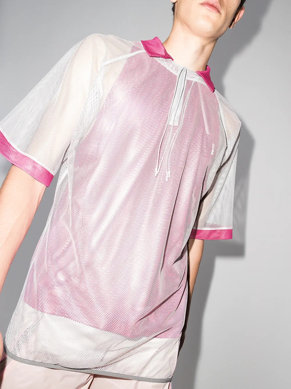Saul Nash Poloshirt met mesh mouwen - Roze