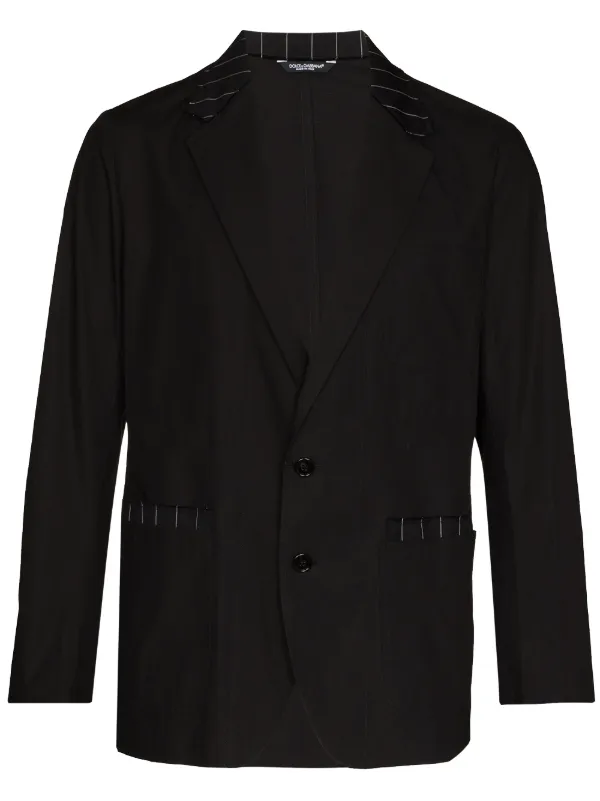 Mens black blazer with white trim best sale