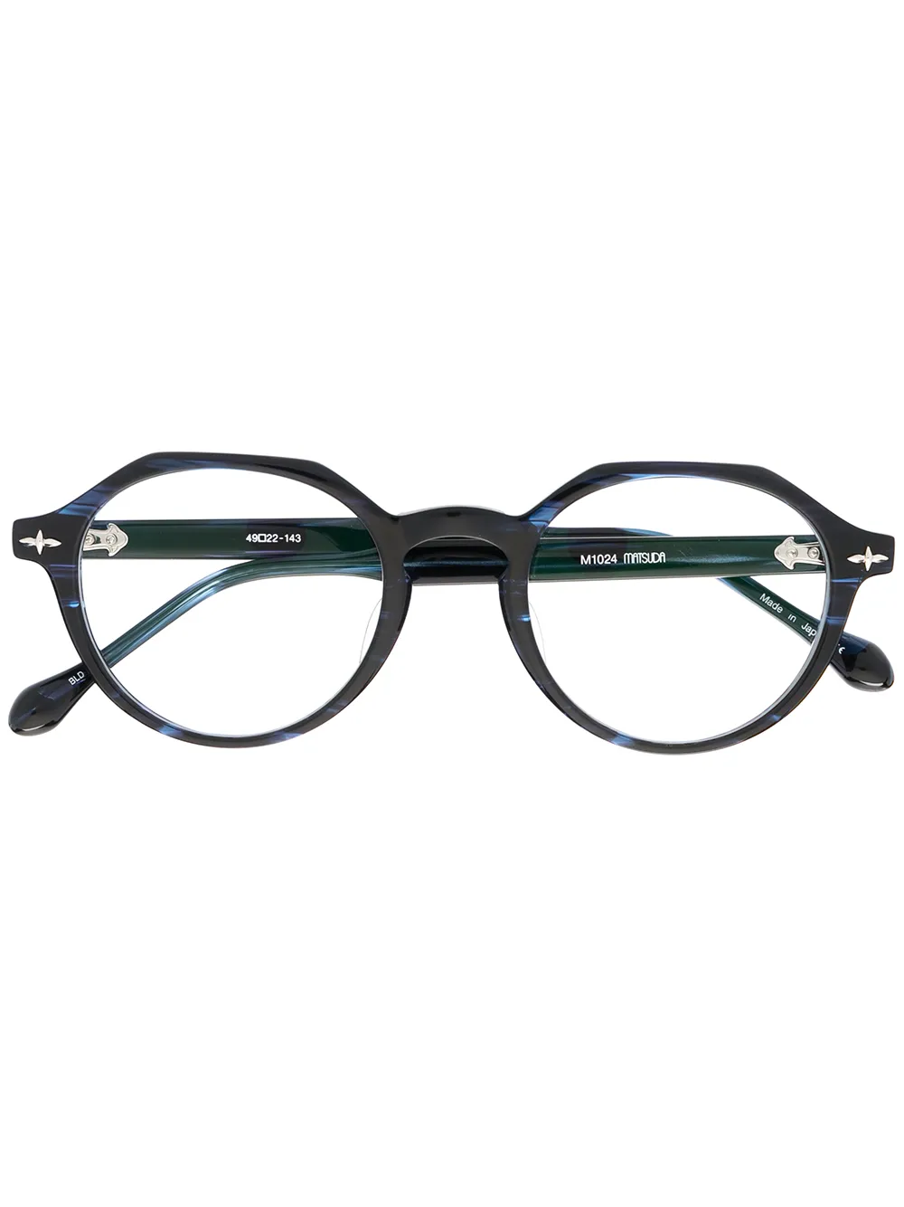 

Matsuda polished round-frame glasses - Blue