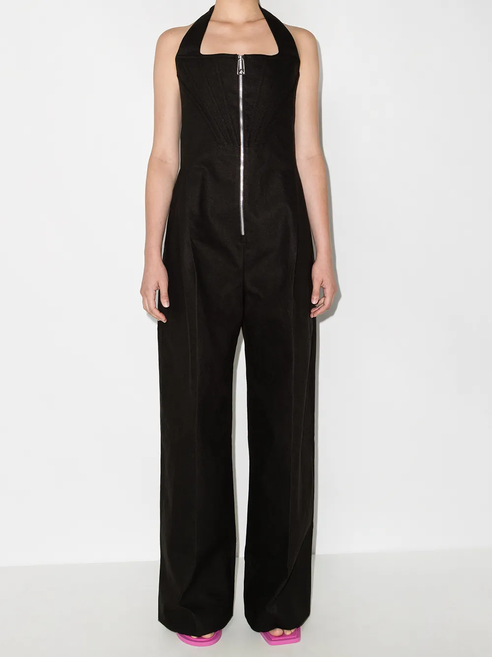 Image 2 of Bottega Veneta halterneck linen jumpsuit