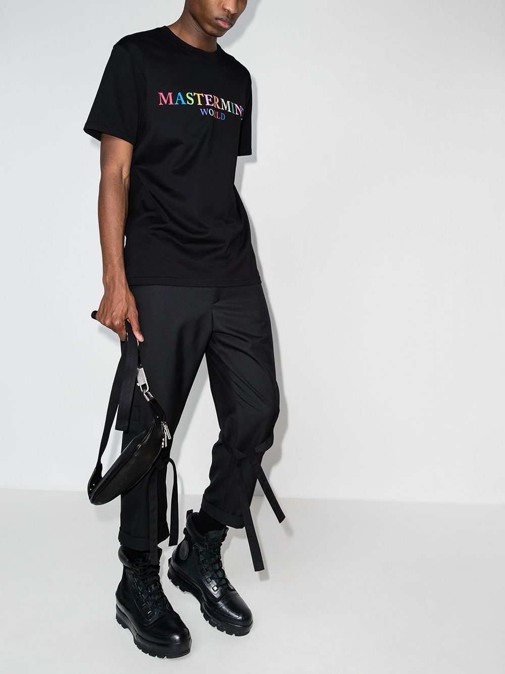 Shop Mastermind Japan Multicolour Logo Short-sleeve T-shirt In Black