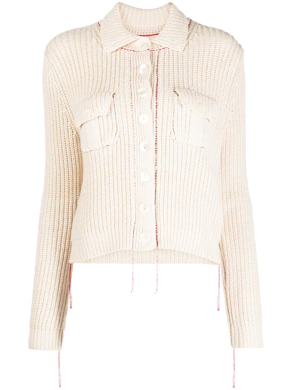 buttoned cropped cardigan