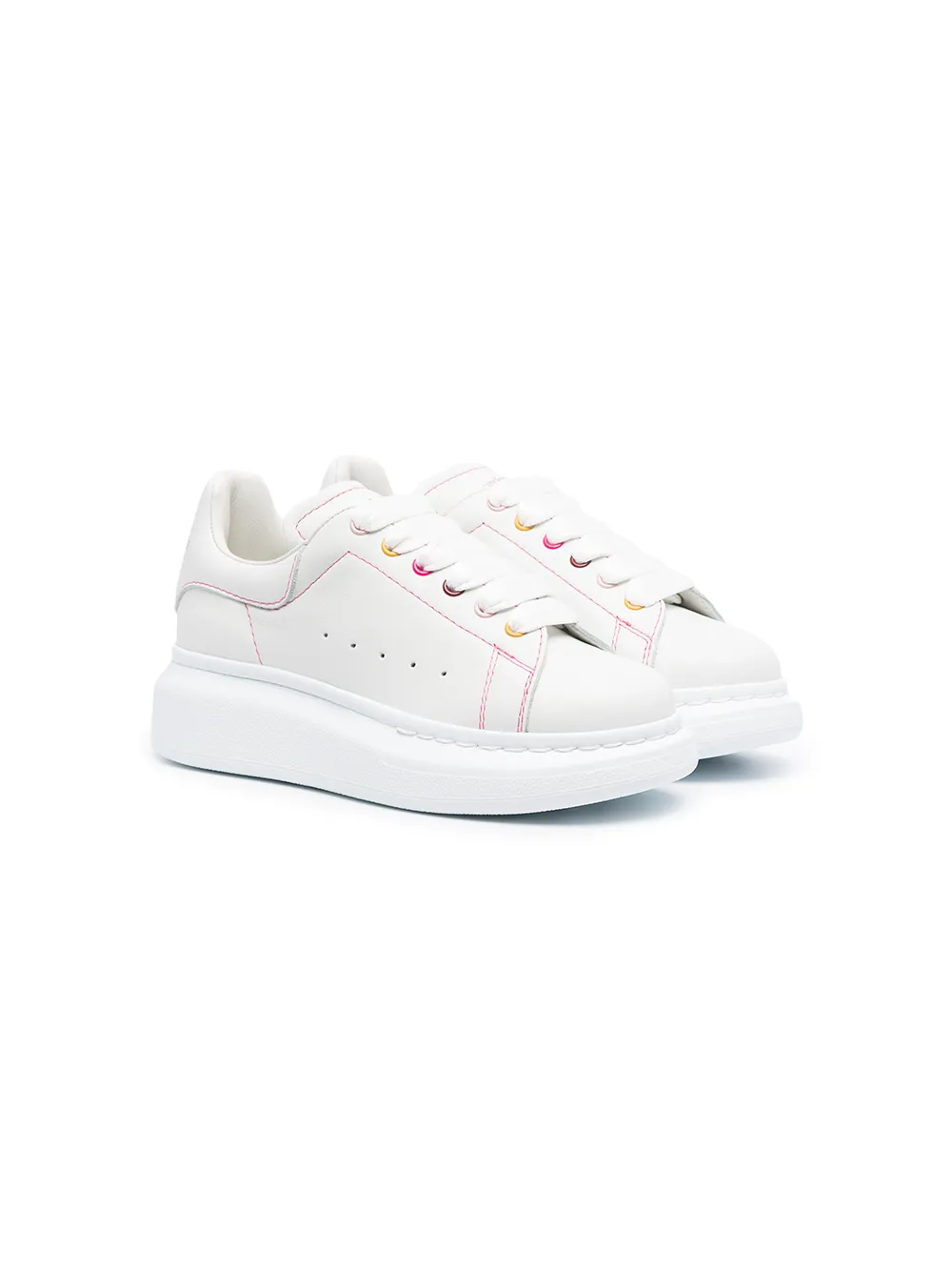 

Alexander McQueen Kids Oversized leather sneakers - White